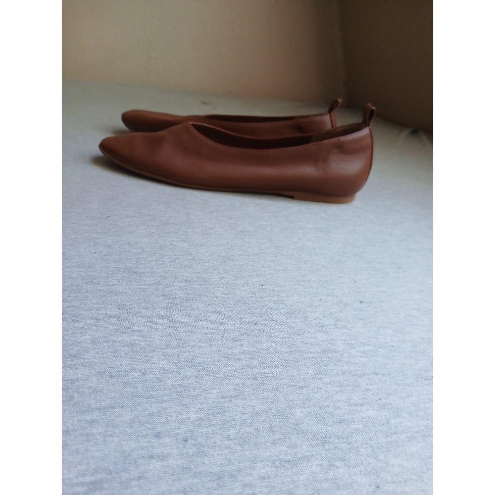 Quince Shoes 10.5 Italian Leather Glove Flat Ballet Preppy Slip Comfort Minimali - Picture 3 of 11